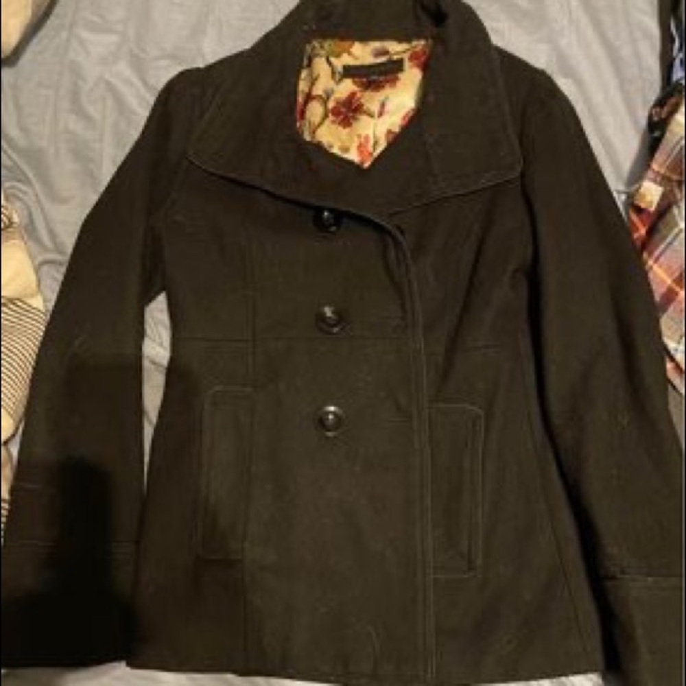 steve madden black peacoat.